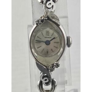 Gruen Swiss Diamond 10k RGP Ladies Manual Wind Watch 17 Jewels Runs Great Rare